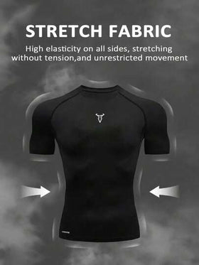 Manfinity Sport Corelite بدلة رياضية رجالية قطعتين، ملابس علوية كم قصير وشورت بسحاب، بدلة رياضية للياقة البدنية والخارجية والعمل الخفيف، ملابس علوية تنفس للصالة الرياضية، بدلة ضاغطة
