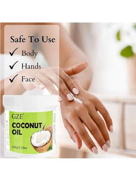 زيت جوز الهند العضوي الصرف 100٪ طبيعي وصلب، مستخلص بالضغط البارد بكر، زيت حامل Cocos Nucifera، مكرر للعناية بالبشرة والشعر والأظافر والتدليك، ناعم ومرطب