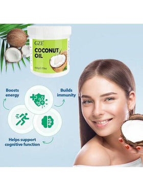 زيت جوز الهند العضوي الصرف 100٪ طبيعي وصلب، مستخلص بالضغط البارد بكر، زيت حامل Cocos Nucifera، مكرر للعناية بالبشرة والشعر والأظافر والتدليك، ناعم ومرطب