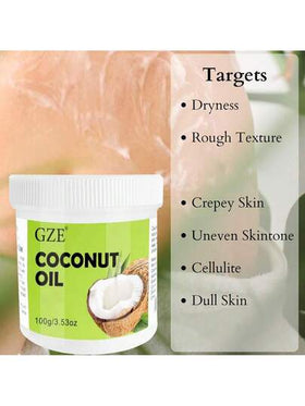 زيت جوز الهند العضوي الصرف 100٪ طبيعي وصلب، مستخلص بالضغط البارد بكر، زيت حامل Cocos Nucifera، مكرر للعناية بالبشرة والشعر والأظافر والتدليك، ناعم ومرطب