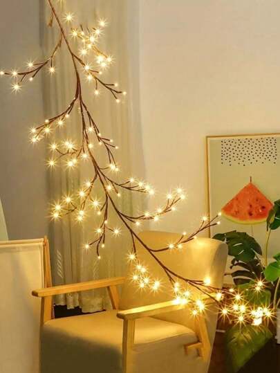 1 قطعة إضاءة عنب صناعية طاقتها من منفذ USB تعمل ب- 96 مصباح LED بطول 1.85م/6قدم، قابلة للثني، 8 وضعيات إضاءة، مناسبة لديكور المنزل/غرفة/الجدار/الفناء/حفلة العطلات/غرفة الألعاب/المكتب