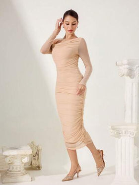 CUCCOO CHICEST صنادل نسائية ذات كعب رفيع وأصبع مدبب مطرزة بالشبك اللون المشمشي مع حزام خلفي، كعب عالي رفيع لحفلات الزفاف والسهرات
