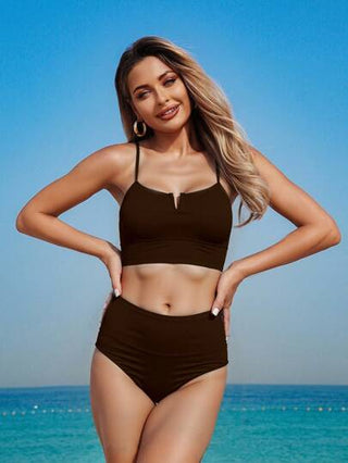 طقم تانكيني حريمي Swim Lushoire 2 مجموعة بدلة سباحة بسيطة لعطلة الربيع، ملابس سباحة نسائية أنيقة وخادعة للكتلة الجسدية