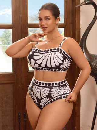 Swim Chiccia مجموعة بيكيني قطعتين مطبوع بالزهور صيفية للنساء مثيرة