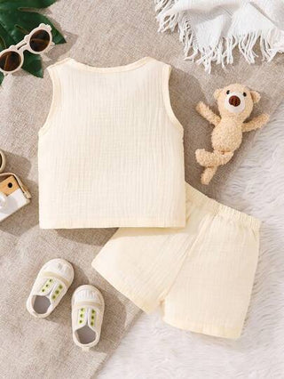 Vintaside Kids مجموعة فستان وشورت للأطفال الرضع والصغار ، قطعتان ، طراز عفوي جميل من قطن ناعم بلون وردي فاتح، بطبعة دب على الفستان ، مناسب للاستخدام اليومي، العطلات، الخروجات ، الصيف