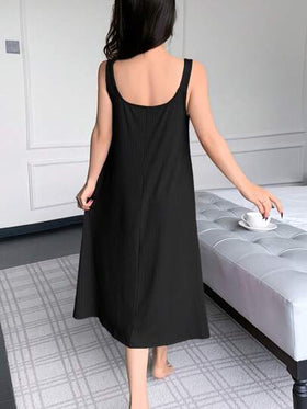 SHEIN فستان نوم نسائي أنيق بياقة شريط 3D