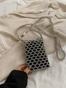 حقيبة كروس بودي بتصميم اللؤلؤ صيف ٢٠٢٤ الجديد، حقيبة هاتف صغيرة خفيفة فاخرة
