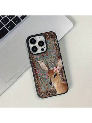 قذيفة هاتف من مادة TPU ذات طراز عتيق مع رسم الغزال متوافقة مع هواتف /Redmi