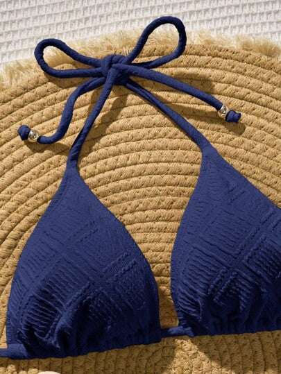 Swim Vcay طقم بكيني أزرق بوهيمي، ملابس سباحة كاجوال أنيقة للربيع والصيف لأجواء البحر والحفلات