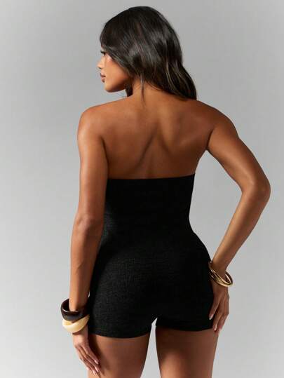 MISSGUIDED BodySuit قطعة أخشية ربط أمامي على شكل محبوك لفترات النهار الصيفية الشاطئية والاحتفالات والرقص والاسترخاء