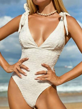 مايوه حريمي قطعة واحدة Swim Mod ملابس سباحة من قطعة واحدة ذات طباعة زهور على نسيج خاص للنساء، مناسبة للعطلات والحفلات والشاطئ