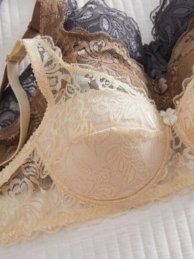 DesireSculpt طقم من 3 قطع ملابس داخلية نسائية مثيرة بتصميم أدنى الحد مع مساند داخلية، ملابس داخلية رومانسية فرنسية
