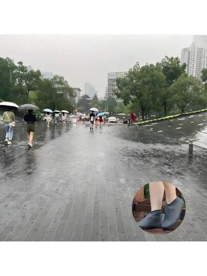 زوج واحد من أغطية أحذية مضادة للماء، أغطية أحذية يمكن استخدامها من الجنسين، مرنة وقوية، مضادة للانزلاق، سميكة ومقاومة للتآكل، مناسبة لأيام المطر.