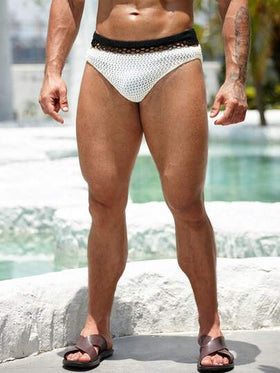 Manfinity Swimmode ملابس سباحة رجالية بتصميم مفرغ ملون، بدلة سباحة للرجال، ملابس سباحة للرجال، ملابس سباحة رجالية، ملابس سباحة للرجال، ملابس داخلية سباحة للرجال