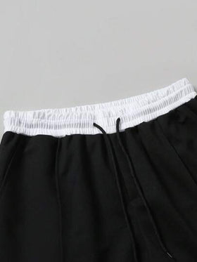 Claim Dot طقم رجالي من ملابس علوية وشورت بسحاب ذو لونين متباينين، ملابس مريحة
