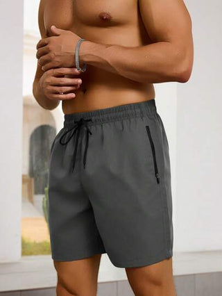 Manfinity VDAYZ شورتات كاجوال بسيطة سادة للرجال (قطعة مقصوصة بشكل غير منتظم)