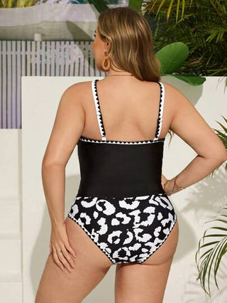 Swim Lushoire مجموعة بيكيني المرأة بحجم إضافي نمط الخزان، ملابس السباحة المبسطة والكاجوال للعطلات الشاطئية