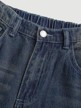 SHEIN Girlism بناطيل جينز فضفاضة بقصة موزة واسعة للفتيات المراهقات الكاجوال