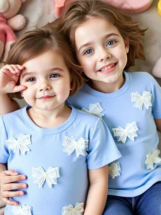 تيشيرتات بناتي Genkimix Kids تي شيرت يومي مريح للبنات، ياقة دائرية وأكمام قصيرة، تزيين بأمامية رسومات فراشات جميلة، مناسب للارتداء اليومي