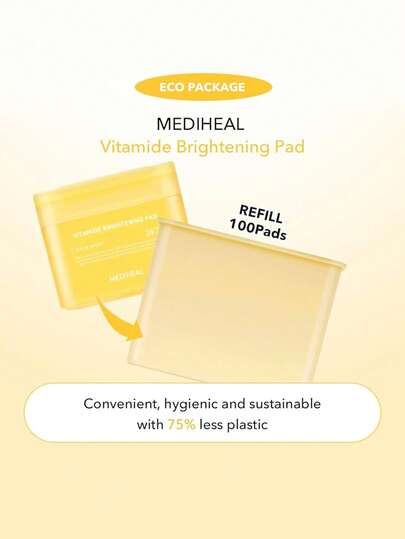 Mediheal 100 قطعة/180 مل/6.08 أونصة سائلة، وسادات قطنية مرطبة ومنعشة بالفيتامينات، شفافة وخفيفة الوزن، بيضاء لبنية، قطن مبطن، طبقة مرنة، امتصاص في 10 ثوان، خالية من البقايا، محكمة الإغلاق الصحي، للعناية بعد التعرض للشمس، ضروري لحقيبة الرياضة، أساس المكياج