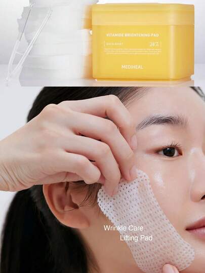 Mediheal 100 قطعة/180 مل/6.08 أونصة سائلة، وسادات قطنية مرطبة ومنعشة بالفيتامينات، شفافة وخفيفة الوزن، بيضاء لبنية، قطن مبطن، طبقة مرنة، امتصاص في 10 ثوان، خالية من البقايا، محكمة الإغلاق الصحي، للعناية بعد التعرض للشمس، ضروري لحقيبة الرياضة، أساس المكياج