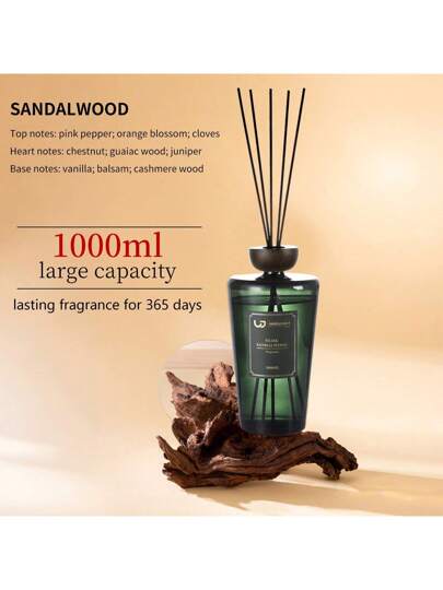 [سعة كبيرة 1000 مل + عطر متواصل] مُنعِش الهواء، عطر داخلي منزلي، منزع الروائح للحمام والغرفة والسيارة، عطر متواصل، خيارات عطرية متعددة، سائل موزع بدون لهب، صيغة