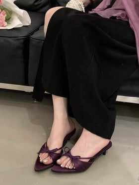 حذاء فرنسي ناعم القاع للنساء موديل 2025، كعب رفيع للارتداء الخارجي، صندل صيفي أنيق ذو كعب عالي