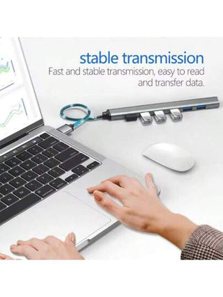 موزع USB 3.0 مكون من 7 منافذ ، موزع USB من الألومنيوم ، موسع USB للكمبيوتر المحمول والكمبيوتر الشخصي وأجهزة آي ماك وسيرفر برو والأجهزة السطحية وأقراص التخزين الخارجية والطابعات والكاميرات وغيرها