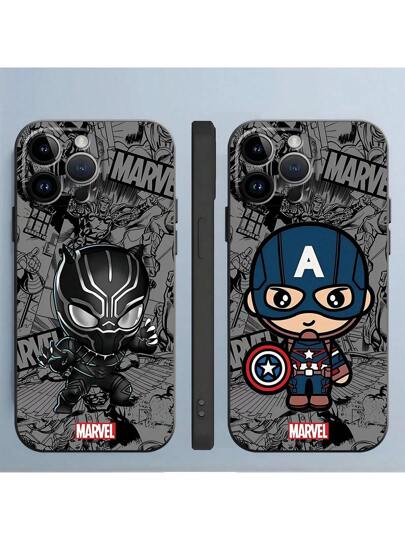 bandai كفر هاتف سيليكوني لآيفون 8 بلس XS X 7 14 15 16 برو ماكس 11 برو XR 13 12 ميني SE مع رسوم كرتونية لشخصيات مارفل جروت وسبايدر-مان