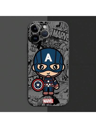 bandai كفر هاتف سيليكوني لآيفون 8 بلس XS X 7 14 15 16 برو ماكس 11 برو XR 13 12 ميني SE مع رسوم كرتونية لشخصيات مارفل جروت وسبايدر-مان