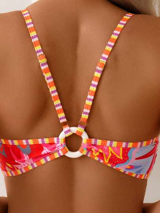 طقم تانكيني حريمي Swim Vcay مجموعتان من ملابس الشاطئ الصيفية للنساء، ملابس علوية خزان بأربطة وملابس سباحة كاملة بخصر عالي، ألوان عشوائية