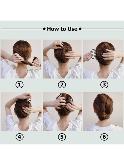مجموعة أمشاط بلاستيكية 6 قطع - مشابك شوكة شعر على شكل حرف U مع أسنان لتسريحات الشعر المرفوعة - اكسسوارات شعر بطراز عتيق للنساء ذوات الشعر الموج أو الطبيعي - بدون رائحة، مناسبة للفئة العمرية 14 سنة فأكثر - دبوس شعر أسود للتسريحات الكلاسيكية
