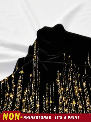 طقم تانكيني حريمي EZwear فستان إسبرتي تحت الركبة للنساء مصنوع من قماش كاجوال بطبعات مينيمالية ومزخرف بحجارة حجر راين اصطناعية، مناسب للصيف