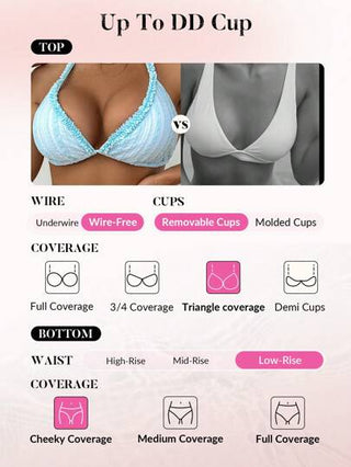 Swim DD+ مجموعات بيكيني تانكيني للنساء للصيف، للشاطئ، مدعم بحامل سلك، مزينة برقعة مطوية
