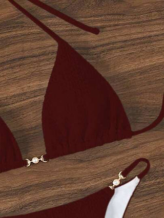 Swim Basics بكيني متصل بشريط أمامي للنساء في عطلة الشاطئ