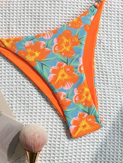 طقم تانكيني حريمي Swim Mod مجموعة سباحة نسائية (2 قطعة) توب وشورت برباط قابل للتعديل، بطبعات عشوائية، للاستخدام في الشاطئ والعطلات الصيفية