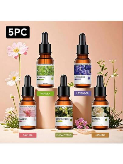 2 قطعة/5 قطع موزع زيوت طبيعية معطرة للعطور والمكونات العشبية، شموع معطرة، موقد شمع معطر، حجر معطر، مرطب هواء، موزع عطر للسيارات، موزع للمنزل + زيوت تعبئة