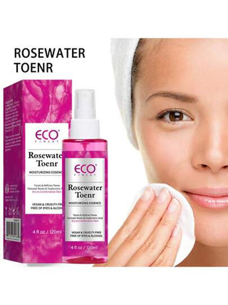 ECO FINEST مرطب وجه بخلاصة الورد مع حمض الهيالورونيك، منعّم المسام ومصغّر لظهور الخطوط الدقيقة والتجاعيد، خالٍ من الكحول ونباتي، مناسب للبشرة الجافة إلى المختلطة، 120مل