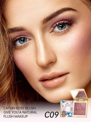 CATKIN كحل أحمر CATKIN لخدود البشرة طبيعي برقراري، ألوان سهلة الخلط مشرقة مخبوزة C09 منتصف الليل