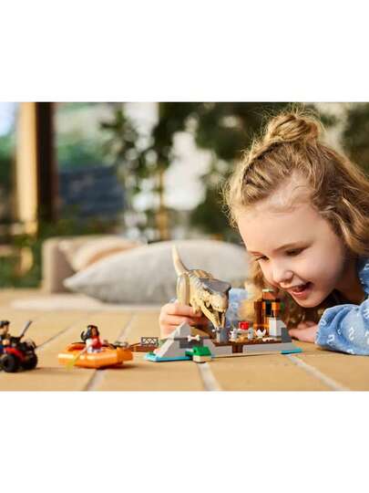 LEGO كتل بناء عالم الديناصورات جوراسيك بايرورابتور وديلوفوصورس النقل 76975