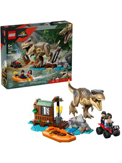 LEGO كتل بناء عالم الديناصورات جوراسيك بايرورابتور وديلوفوصورس النقل 76975