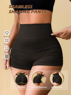 شورت تشكيل وتنحيف الخصر والمؤخرة للسيدات, قطعة واحدة ذو خصر مرتفع وتصميم سلس