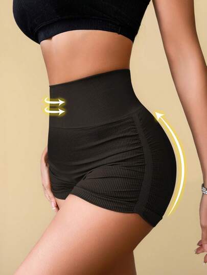 شورت تشكيل وتنحيف الخصر والمؤخرة للسيدات, قطعة واحدة ذو خصر مرتفع وتصميم سلس
