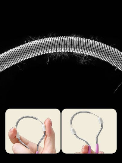 أداة إزالة الشعر من الوجه - تزيل بفعالية الشعر الزائد في الشفة العلوية والذقن والوجه والرقبة باستخدام تقنية زنبركية لطيفة وفعالة قطعة واحدة