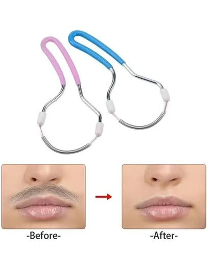 أداة إزالة الشعر من الوجه - تزيل بفعالية الشعر الزائد في الشفة العلوية والذقن والوجه والرقبة باستخدام تقنية زنبركية لطيفة وفعالة قطعة واحدة
