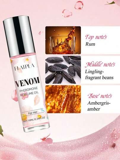 زجاجة عطر المرأة نوع روول (0.34 أونصة سائلة) 10 مل ذو رائحة الزهور والفاكهة الاستوائية الجذابة - متوهجة طويلة الأمد، مثالية للمواعيد والخروجات اليومية والسفر