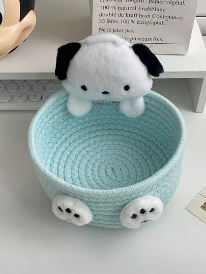 Sanrio 1 قطعة سانريو هالو كيتي كورومي البودنغ الكلب باتشا الكلب سلة تخزين كبيرة السعة - سلة تخزين وردية جذابة، تخزين منتجات الأطفال، متعددة الوظائف للمكتب والديكور المنزلي، تصميم كلاسيكي، نظيف وملائم