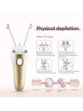 جهاز إزالة الشعر الكهربائي القابل للشحن للنساء 500 مللي أمبير للساقين والذراعين والرقبة