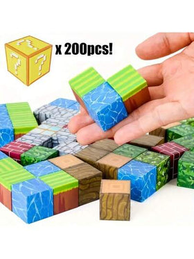 ZOULEBAOBEI 50/100 قطعة من كتل مغناطيسية عشوائية، مكعبات مغناطيسية ألعاب تراصية، ألعاب حسية STEM مناسبة للأطفال البنين والبنات من عمر 3-8 سنوات، هدية عيد الميلاد والكريسماس