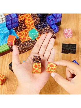 ZOULEBAOBEI 50/100 قطعة من كتل مغناطيسية عشوائية، مكعبات مغناطيسية ألعاب تراصية، ألعاب حسية STEM مناسبة للأطفال البنين والبنات من عمر 3-8 سنوات، هدية عيد الميلاد والكريسماس